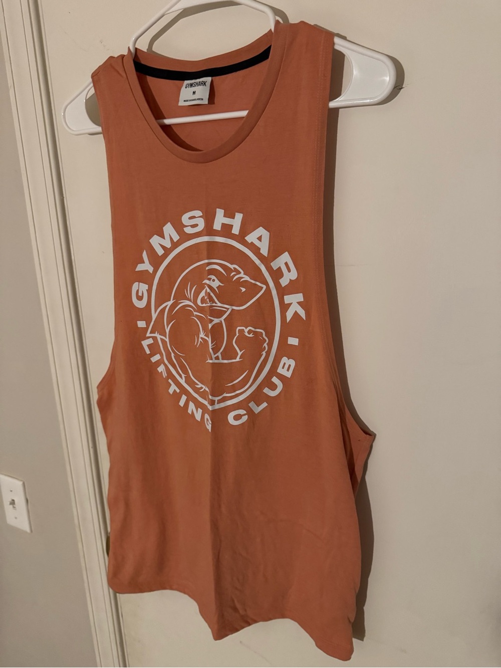 Gymshark Rust Orange Lifting Club Tank with White Logo